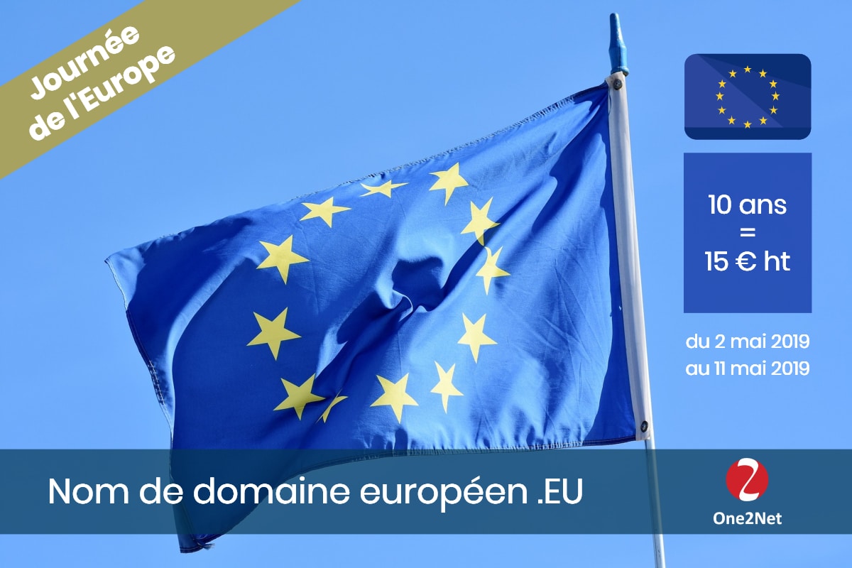 Acheter votre nom de domaine européenne EU pour 10 ans au tarif de 15 € ht